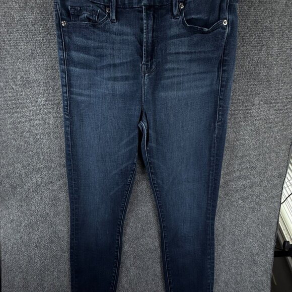 Good American Women Good Waist Crop Denim Jeans Blue 8/29 USA Stretch Jegging - Picture 1 of 16